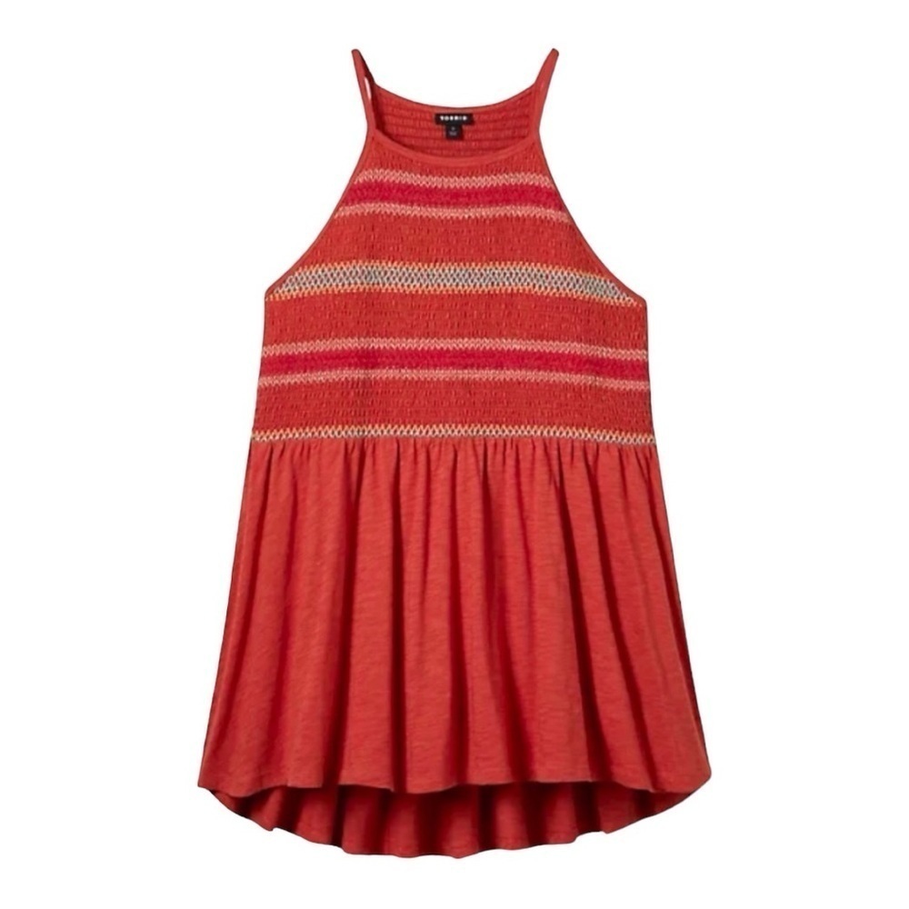 TORRID Super Soft Smocked High Neck Babydoll Top Size 1